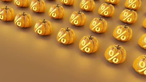 Pumpkin-decoration-pattern-with-discount-sign-on-orange-background