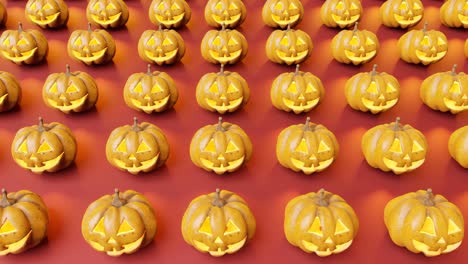 Halloween-pumpkin-decoration-pattern-on-red-background