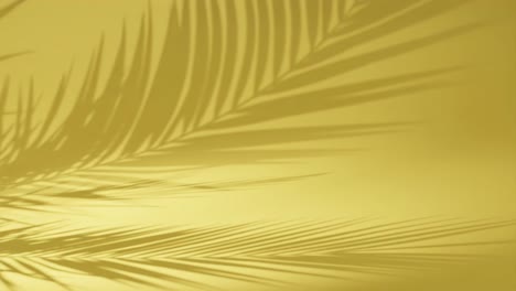 Tropische-Palmenblätter-Vor-Gelbem-Hintergrund