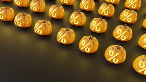 Pumpkin-decoration-pattern-with-discount-sign-on-black-background