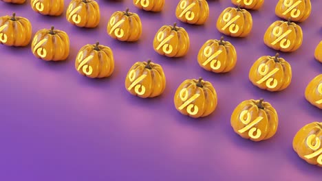 Pumpkin-decoration-pattern-with-discount-sign-on-purple-background