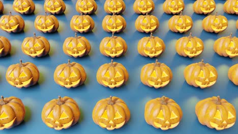Halloween-pumpkin-decoration-pattern-on-blue-background