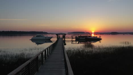 Beautiful-Sunset-on-the-Lake-By-a-Small-Boat-Dock
