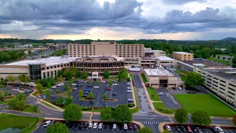 johnson-city-medical-center-fast-push-in-aerial-in-johnson-city-tennessee