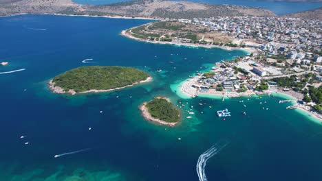 Ksamil-Aerial-Escape:-Discover-the-White-Sand-Beaches-and-Emerald-Seas-of-this-Exquisite-Summer-Vacation-Destination-on-the-Islands'-Shore