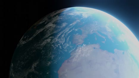 3D-Animation,-Die-Die-Erde-Im-Weltraum-Zeigt