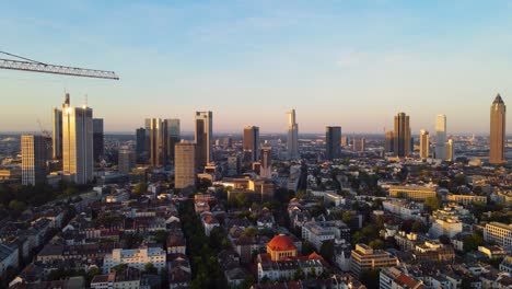 Frankfurt,-Main,-Skyline,-Baukran,-Circle,-Sunseat,-Perfect,-movement,-crane,-hyperlapse,-Sunrise,-colorful,-finance,-buisness,-awake,-money,-banking
