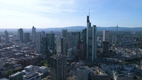 Frankfurt,-Skyline,-Drone,-Arcitecture,-Finance,-District,-Bank,-Commerzbank,-Main,-FFM,-Taunus,-Fernsehturm