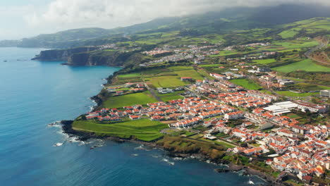 Cinematic-aerial-drone-view-of-Sao-Miguel-island,-Azores---Portugal
