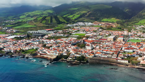 Cinematic-aerial-drone-view-of-Sao-Miguel-island,-Azores---Portugal