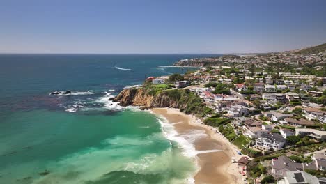 Drone-view-flying-over-the-cliffs-of-Laguna-Beach-California