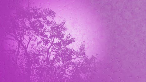 -Nature-Plant,-tree-leaves-in-motion-3D-purple-background-for-product-or-logo