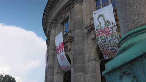 Entrance-to-the-Berlin-Museum-with-posters-announcing-an-exhibition