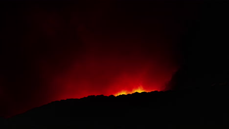 Lapso-De-Tiempo-Del-Incendio-Forestal-En-Gibraltar,-España,-En-Septiembre-De-2023-Por-La-Noche