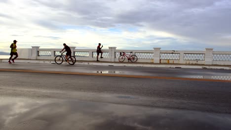 Davao-City-Coastal-Road-with-people-doing-exercise
