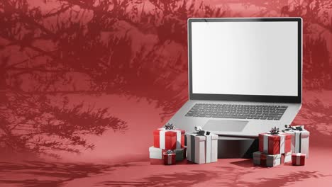 new-laptop-special-promo-sale-online-retail-shop-with-gift-boxes-3d-animation-rendering