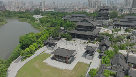 Spektakuläre-Chinesische-Orientalische-Paläste.-Gebäude-Typische-Chinesische-Architektur