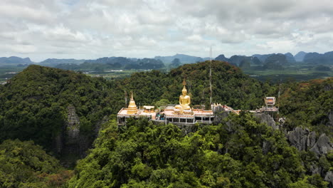 Aerial-view-of-Krabi's-Tiger-Cave-Temple-in-stunning-natural-surroundings