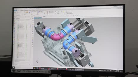 Ein-Ingenieur-Erstellt-In-NX-Software-In-3D-Dini-Patton-3D,-Computerbildschirmszene,-In-Der-Ein-Ingenieur-Einen-Entwurf-Erstellt
