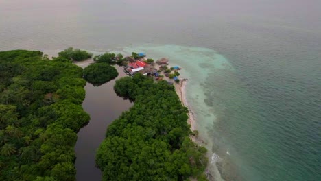 Exotic-coastal-eco-hotel-in-private-beach-on-tropical-Caribbean-island