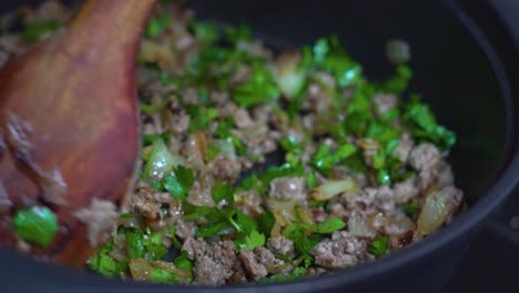 preparation-of-bourek-stuffing-with-minced-meat