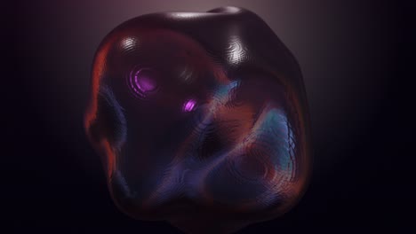 Flowing-sphere,-bubble-in-dark-background---Animation