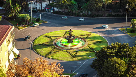 Fountain-Timelapse-at-Puerto-de-Málaga-Traffic-Circle