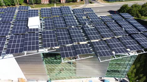 Roof-Top-solar-panels-on-modern-building-Ohio-State-University--new-construction---aerial-drone