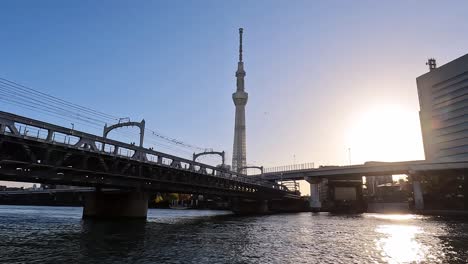 Tokyo-Skytree-cityscape-with-beautiful-sunrise-blue-sky-day