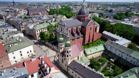 Krakauer-Altstadt-Polen-Alte-Historische-Paläste-Und-Burgen-Atemberaubende-Luftaufnahmen