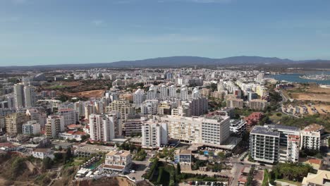 Tourist-Portuguese-City-of-Portimao-Aerial-View-on-a-Sunny-Day-South-Portugal-Algarve