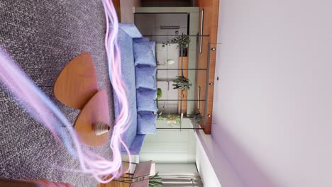 Vertical-Motion-Graphics-illustration-of-Light-Energy-Swirling-Through-Modern-Living-Room-and-Interior-Design