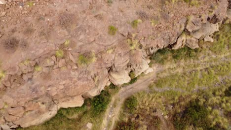 Aerial-view-of-Tenerife's-arid-canyon-amidst-daylight