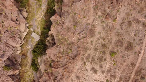 Aerial-view-of-Tenerife's-dramatic-dry-canyon-landscape