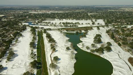 Aerial-View-of-The-Cinco-Ranch-Golf-Course-During-The-Great-Texas-Freeze-In-February-2021