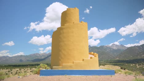Timelapse-of-Crestone-Ziggurat-during-the-day-with-clouds