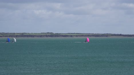 brightly-coloured-yachts-racing-in-Waterford-Estuary-autumn-day