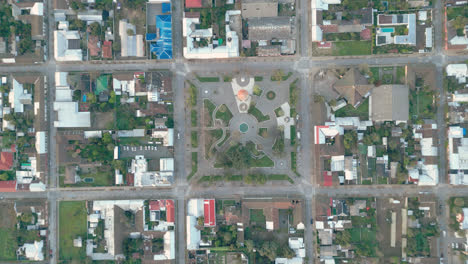 San-Javier-De-Loncomilla-Square-Chile-Maule-Straßen-Fliegende-Ansicht-Von-Drohne