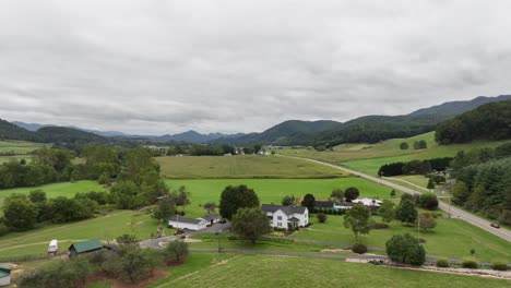 aerial-high-push-over-farm-in-appalachia-near-mountain-city-tennessee