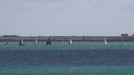 Yachts-racing-off-the-coast-at-Dunmore-East-Waterford-on-a-blustery-autumn-morning