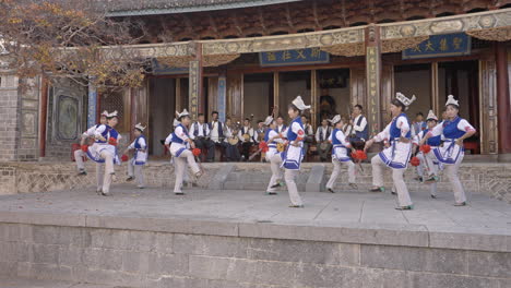 Bai-Ethnic-Minority-Group-Performing-Music-and-Dance-in-Yunnan,-China