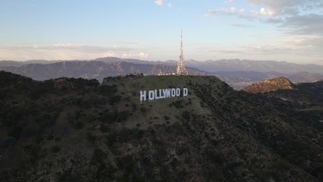 A-Aerial-Shot-of-The-Hollywood-Sign-at-Golden-Hour