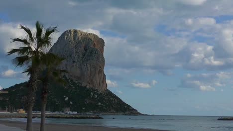 Pina-De-IFac-Calpe-Spain-Timelapse-the-rock-face-bathing-in-warm-evening-light-just-before-sunset