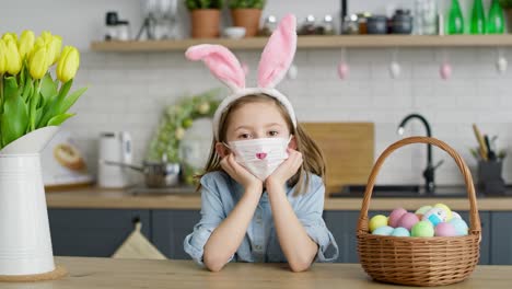 Video-of-portrait-of-girl-in-a-rabbit-ears-during-pandemic