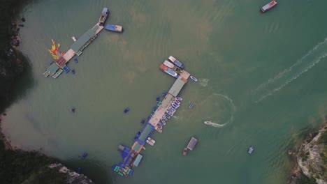 Directly-above-of-boats-in-Halong-Bay