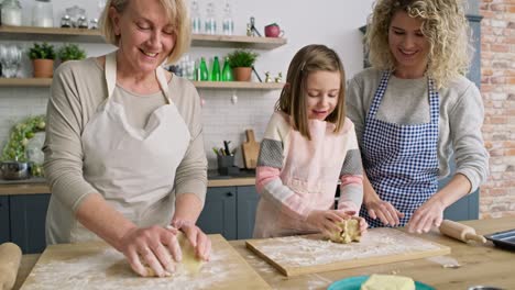 Video-of-girl-have-fun-during-making-dough-with-family