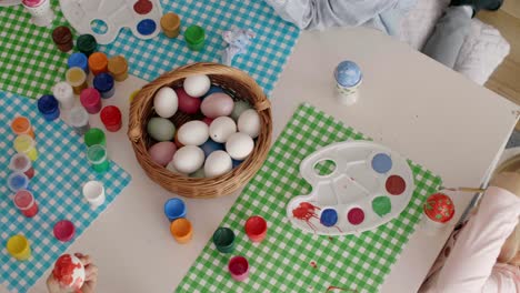 Table-full-of-handmade-easter-eggs