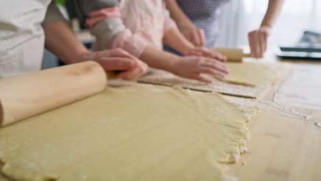 Close-up-video-of-rolling-dough