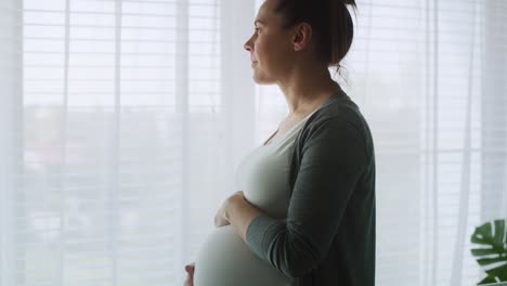 Video-De-Una-Mujer-Embarazada-Acariciando-Su-Abdomen-Avanzado.