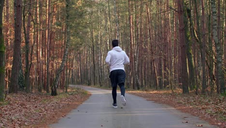 Rear-view-of-young-man-running-on-fresh-air